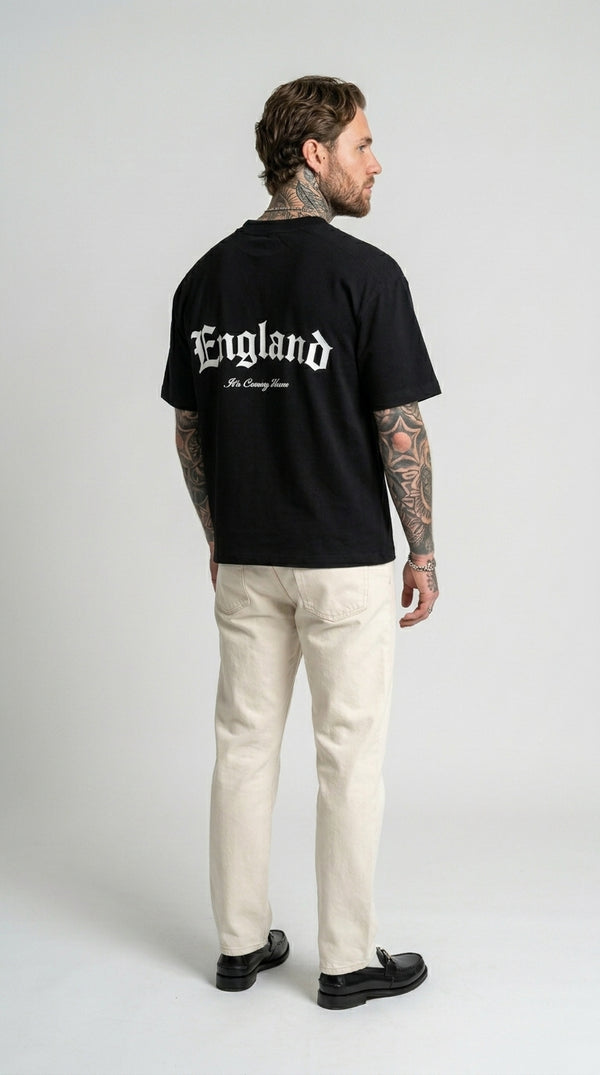 ENGLAND ‘3 LIONS’ T-SHIRT - BLACK