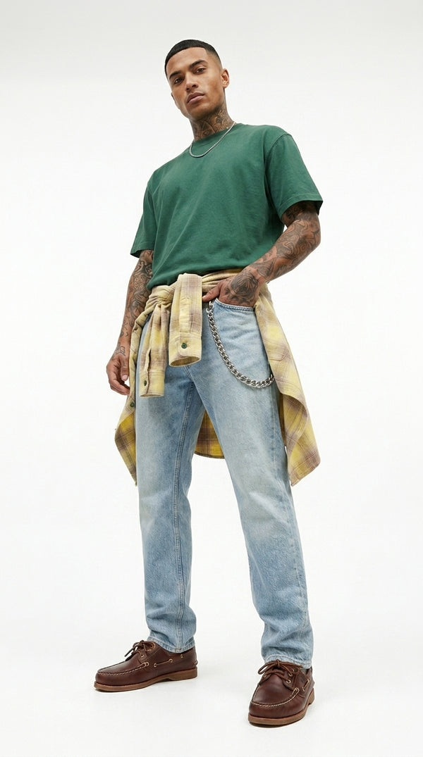 300GSM Organic Cotton T-Shirt - Vintage Green