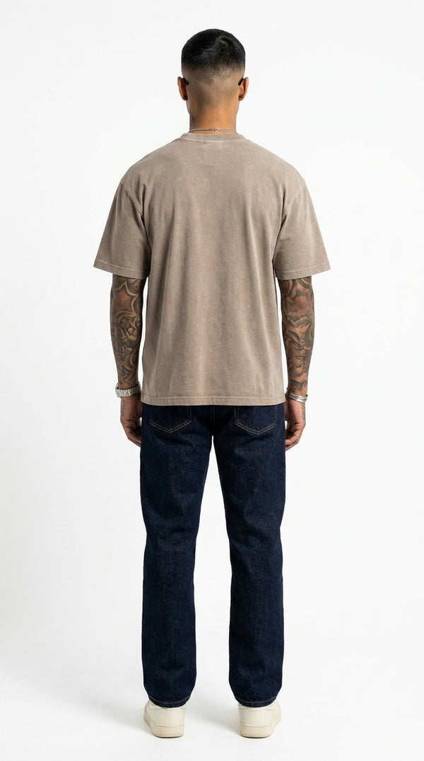 300GSM Organic Cotton T-Shirt - Mocha Faded