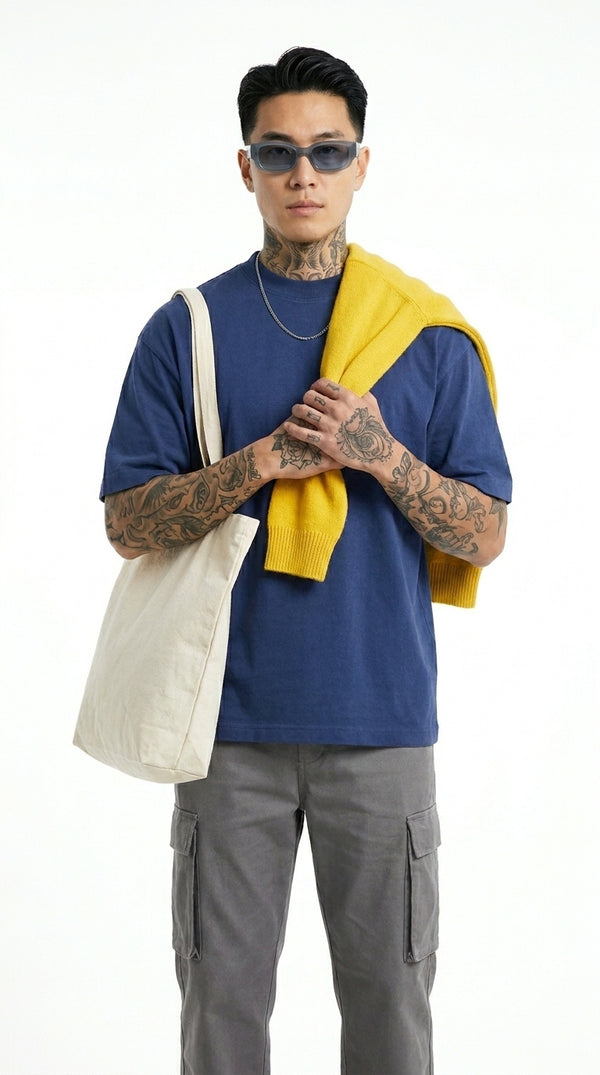 300GSM Organic Cotton T-Shirt - Deep Blue