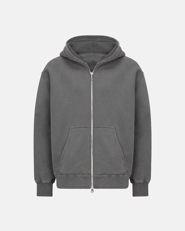 600GSM / 450GSM Organic Cotton Tracksuit (Zip) - Charcoal Grey