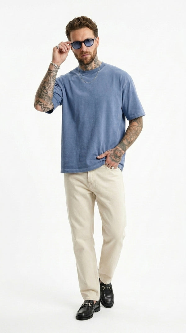 300GSM Organic Cotton T-Shirt - Ocean Denim