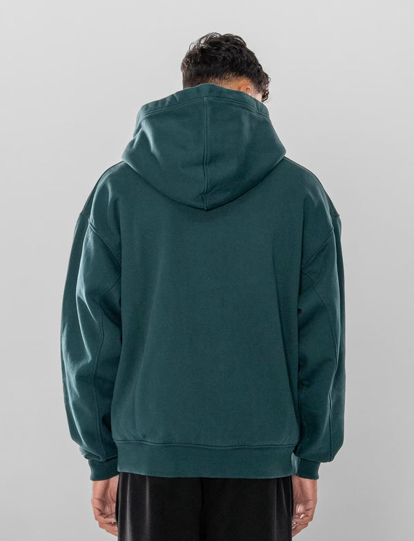 600GSM Organic Cotton Zip Hoodie - Deep Green