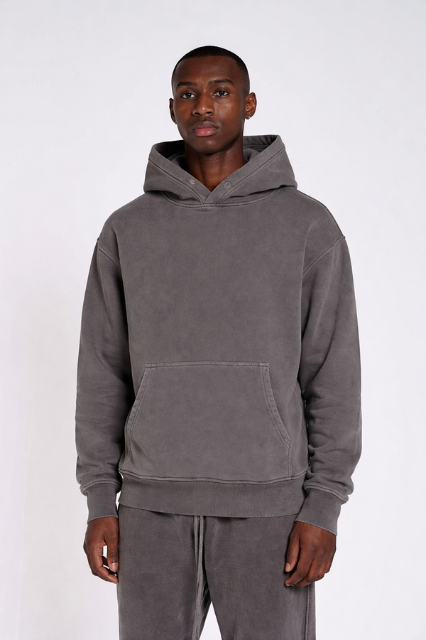 600GSM Organic Cotton Hoodie - Charcoal Grey