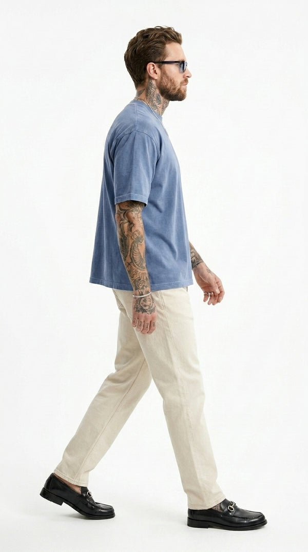 300GSM Organic Cotton T-Shirt - Ocean Denim
