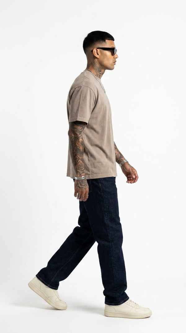 300GSM Organic Cotton T-Shirt - Mocha Faded