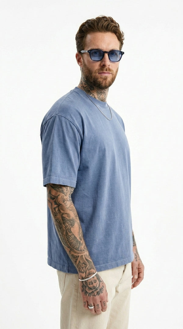 300GSM Organic Cotton T-Shirt - Ocean Denim