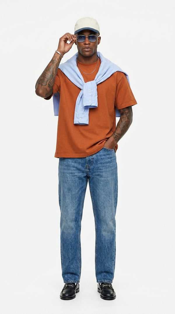 300GSM Organic Cotton T-Shirt - Caramel Orange