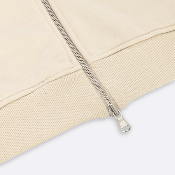 600GSM Organic Cotton Hoodie (Zip) - Ecru