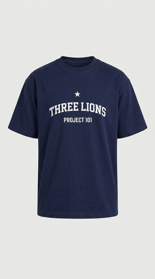 ENGLAND ‘3 LIONS’ T-SHIRT - NAVY BLUE