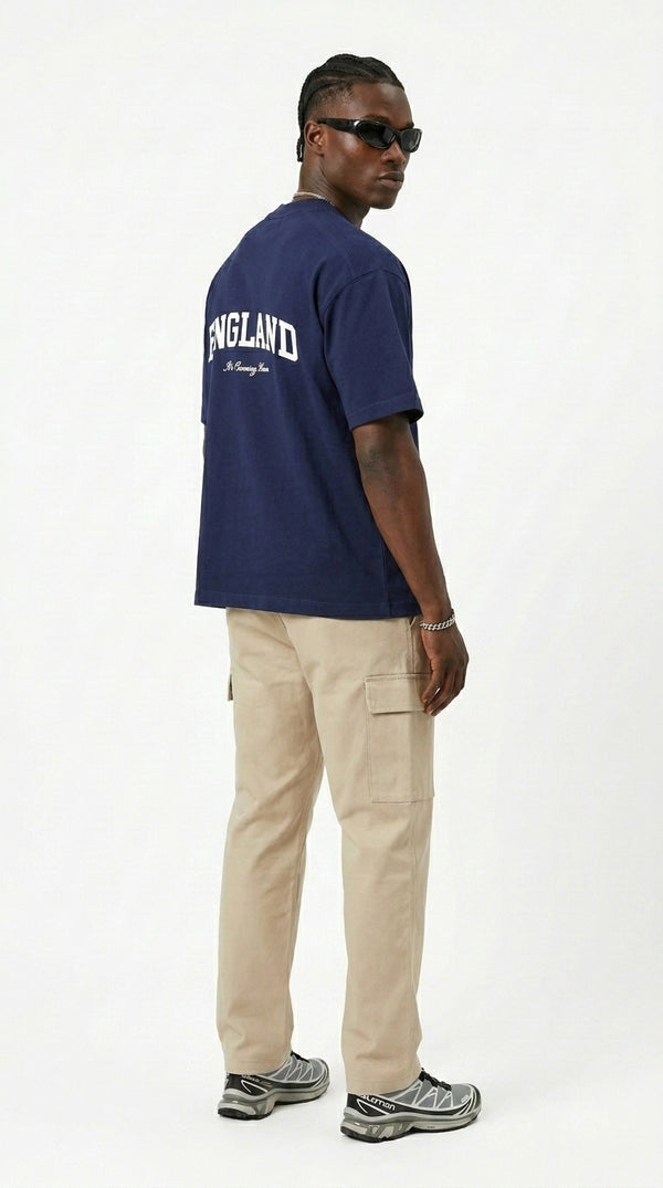 ENGLAND ‘3 LIONS’ T-SHIRT - NAVY BLUE
