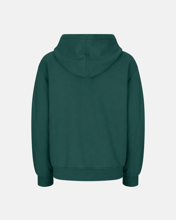 600GSM Organic Cotton Hoodie (Zip) - Deep Green