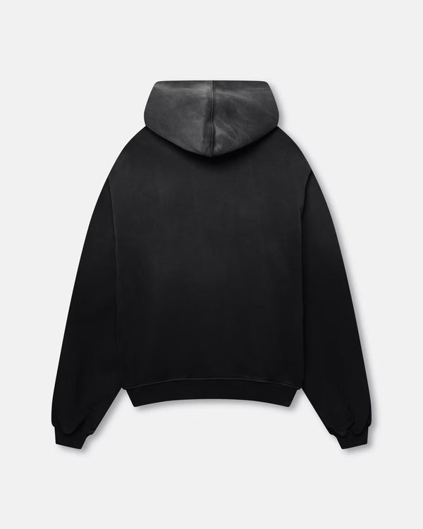 600GSM Organic Cotton Hoodie - Vintage Black (Faded)