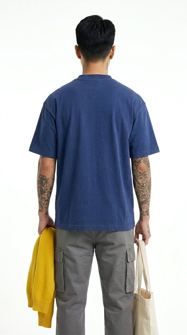 300GSM Organic Cotton T-Shirt - Deep Blue