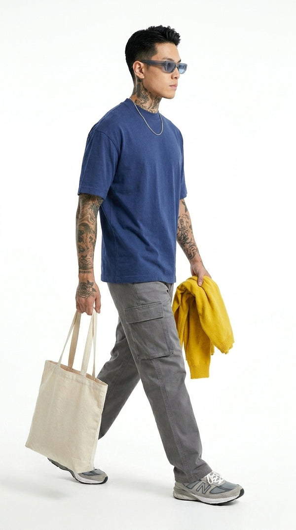 300GSM Organic Cotton T-Shirt - Deep Blue