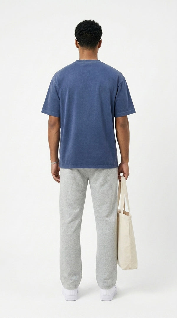 300GSM Organic Cotton T-Shirt - Blue Faded