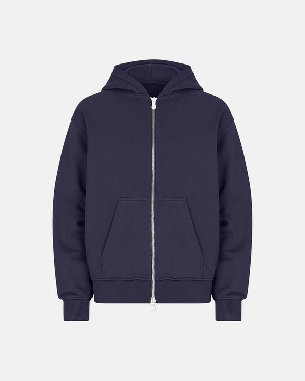 600GSM Organic Cotton Hoodie (Zip) - Navy