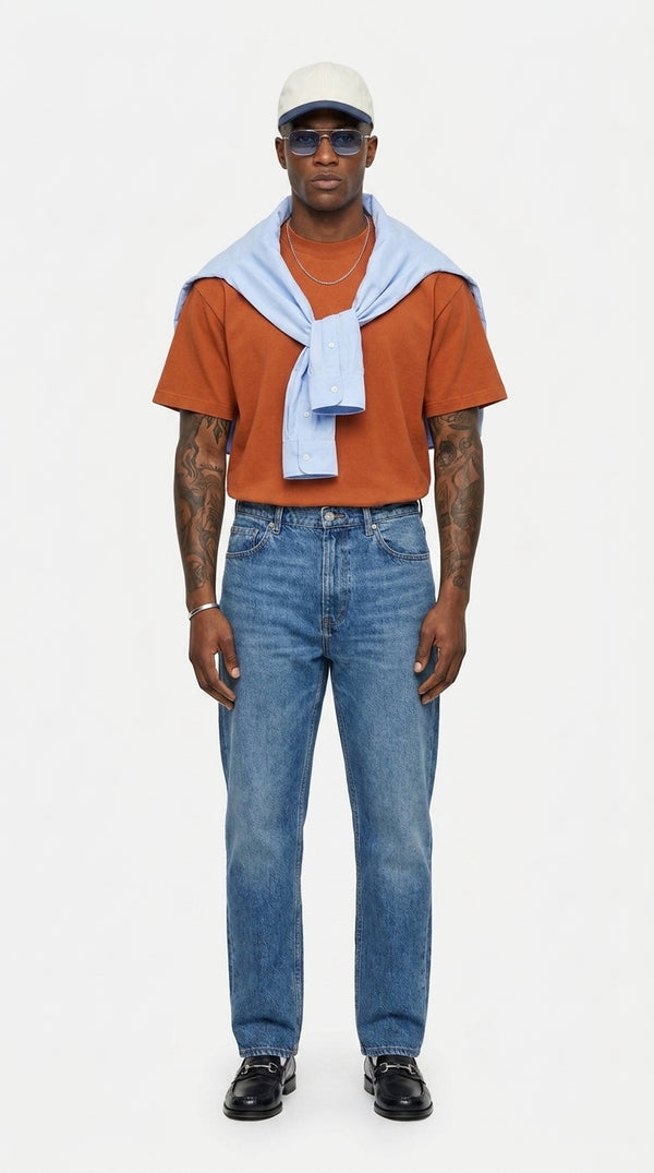 300GSM Organic Cotton T-Shirt - Caramel Orange