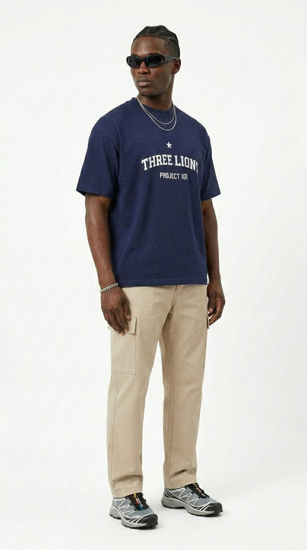 ENGLAND ‘3 LIONS’ T-SHIRT - NAVY BLUE