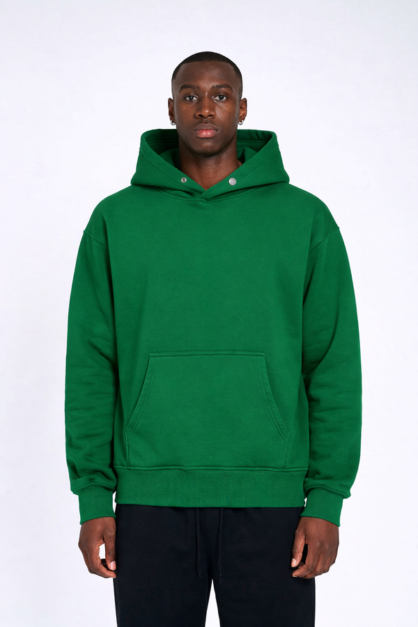 600GSM Organic Cotton Hoodie - Racing Green