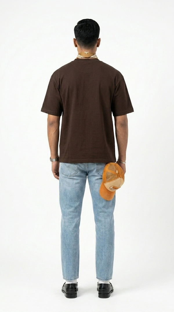 300GSM Organic Cotton T-Shirt - Chocolate Brown