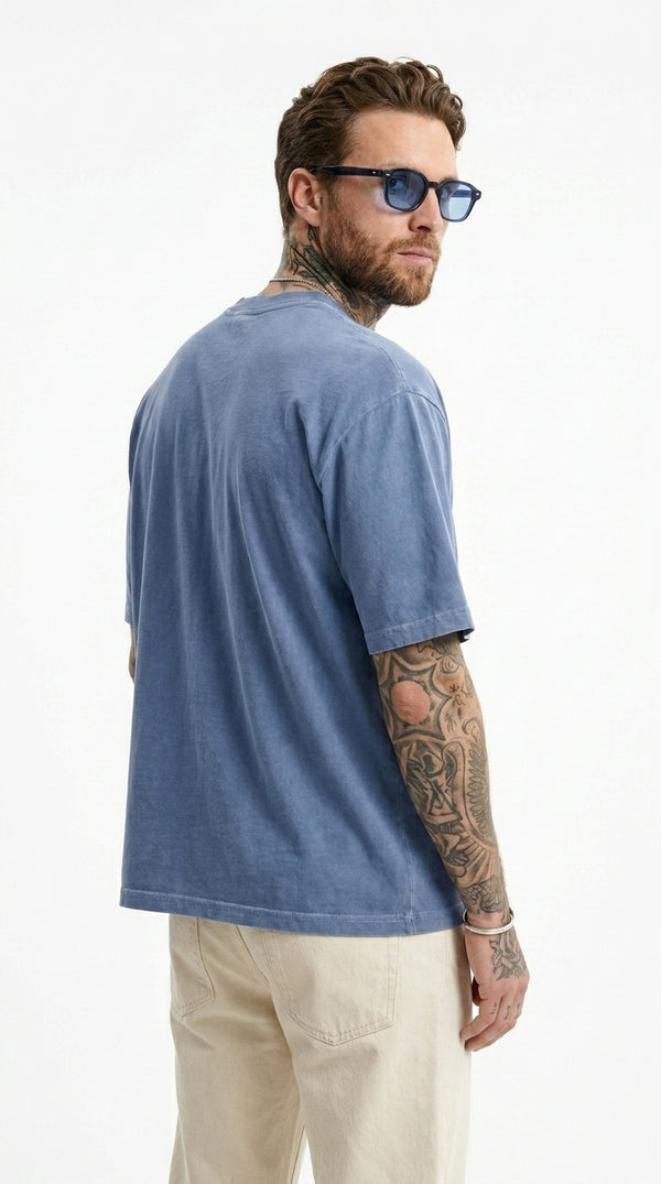 300GSM Organic Cotton T-Shirt - Ocean Denim