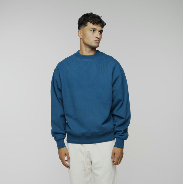 550GSM Heavyweight Cotton Sweatshirt - Petrol Blue
