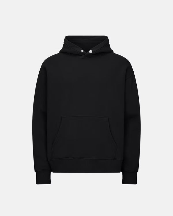 600GSM Organic Cotton Hoodie - Black