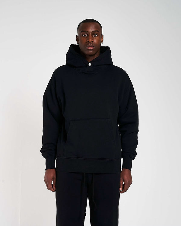 600GSM Organic Cotton Hoodie - Black