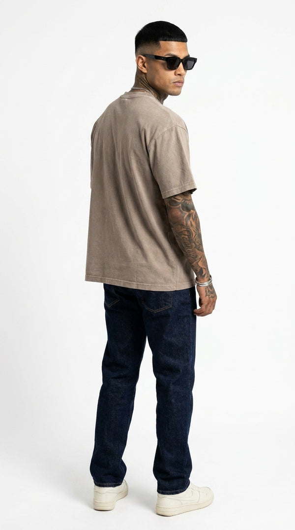 300GSM Organic Cotton T-Shirt - Mocha Faded