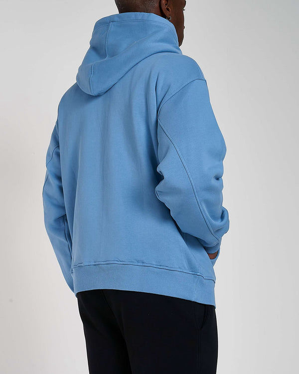 600GSM Organic Cotton Zip Hoodie - Glacier Blue