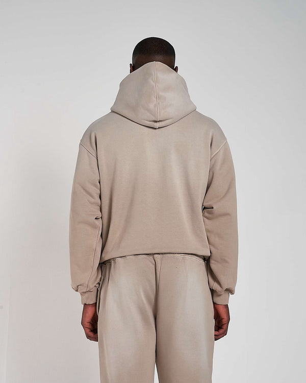 600GSM Organic Cotton Hoodie - Mocha (Faded)