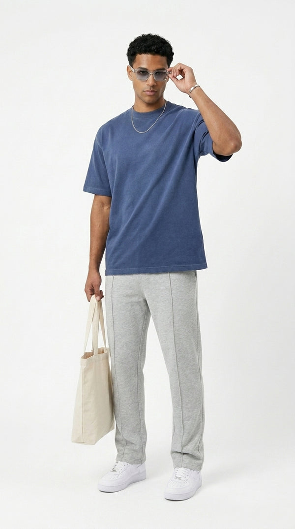 300GSM Organic Cotton T-Shirt - Blue Faded