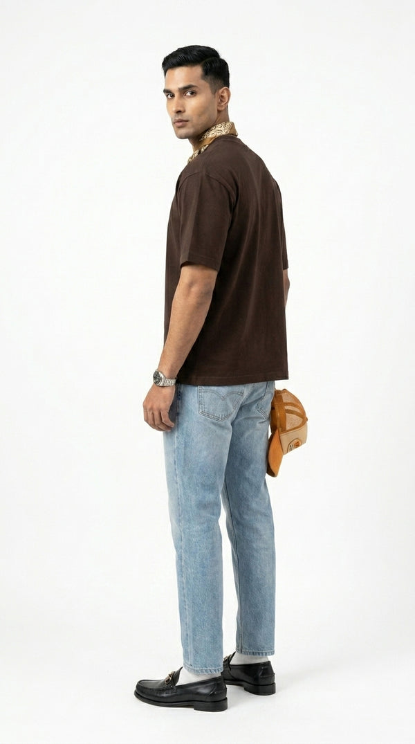 300GSM Organic Cotton T-Shirt - Chocolate Brown