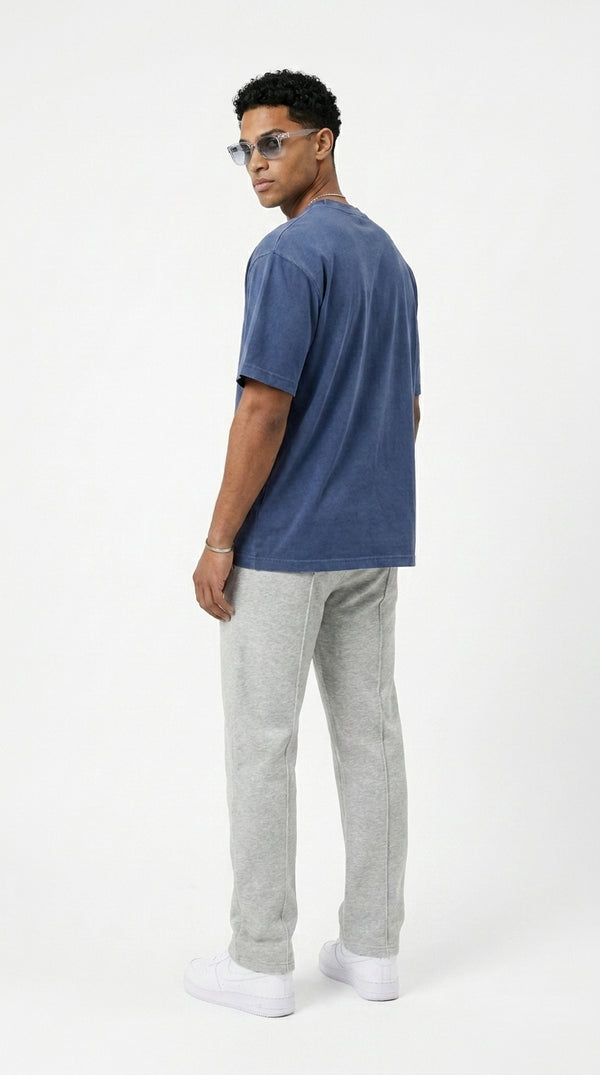 300GSM Organic Cotton T-Shirt - Blue Faded