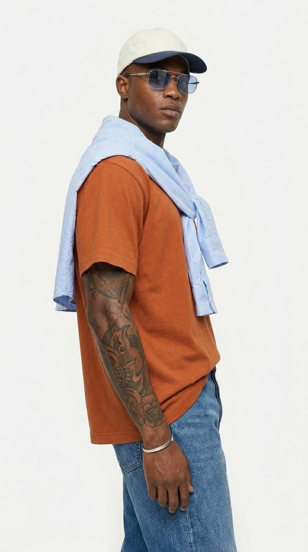 300GSM Organic Cotton T-Shirt - Caramel Orange