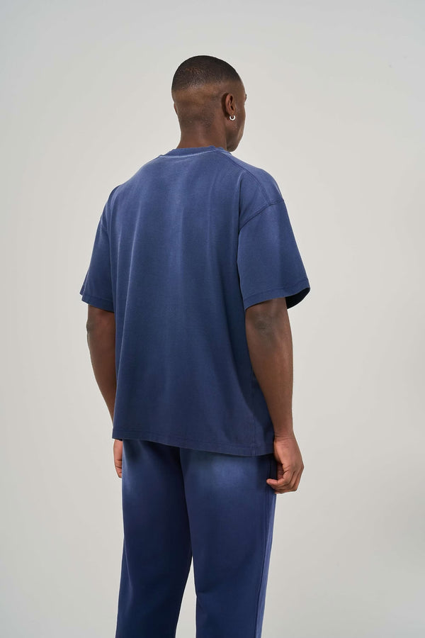 300GSM Organic Cotton T-Shirt - Blue (Faded)