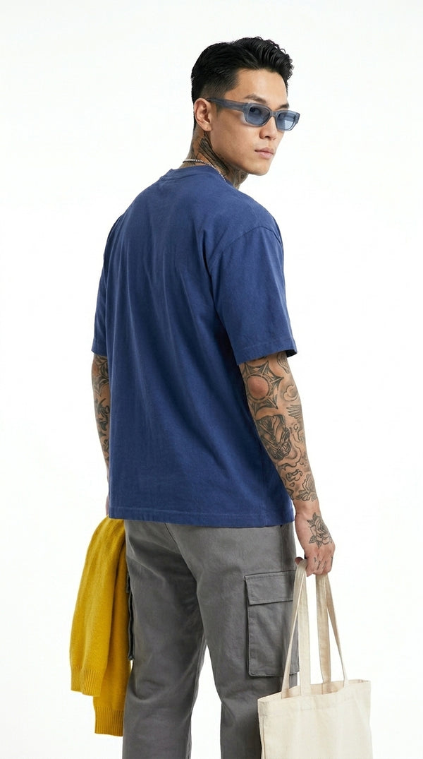300GSM Organic Cotton T-Shirt - Deep Blue