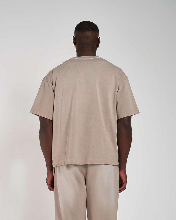 300GSM Organic Cotton T-Shirt - Mocha (Faded)