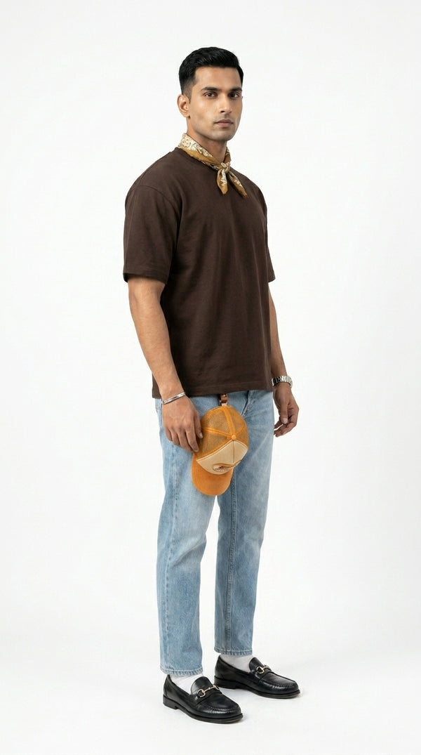 300GSM Organic Cotton T-Shirt - Chocolate Brown
