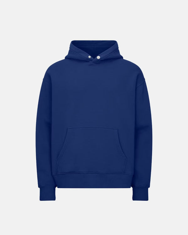600GSM Organic Cotton Hoodie - Deep Blue