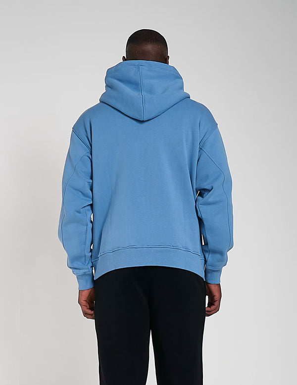 600GSM Organic Cotton Zip Hoodie - Glacier Blue