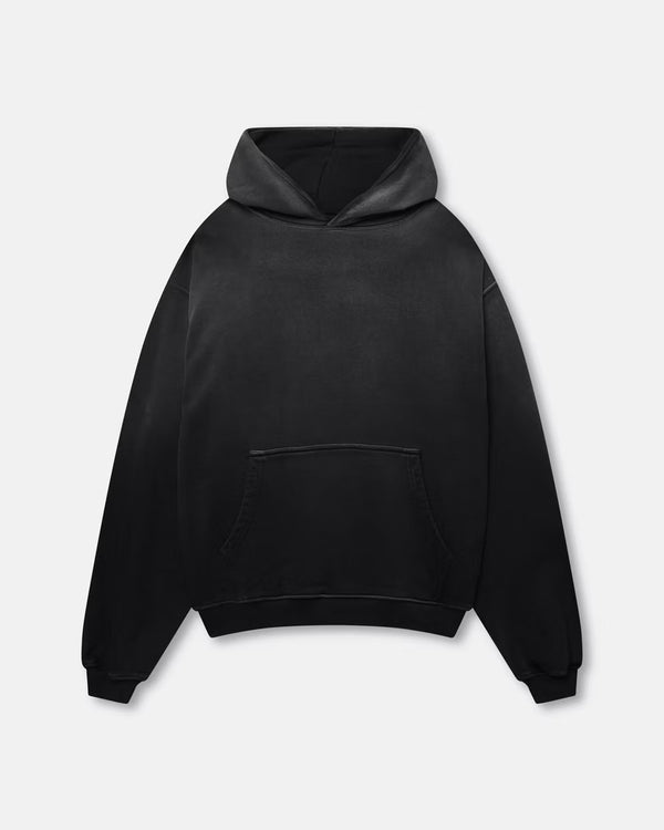 600GSM Organic Cotton Hoodie - Vintage Black (Faded)