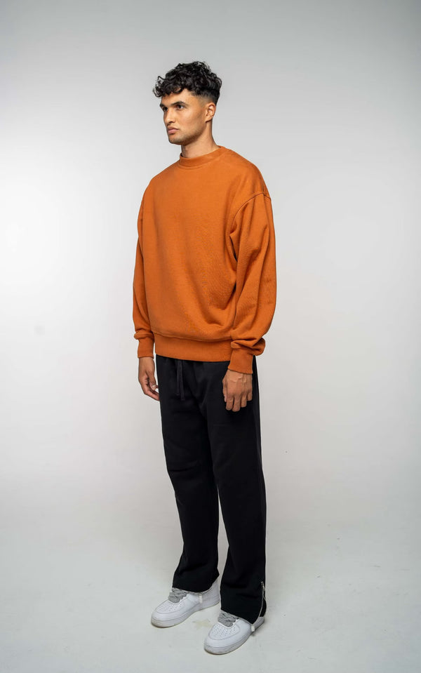 550GSM Organic Cotton Sweatshirt Burnt Orange