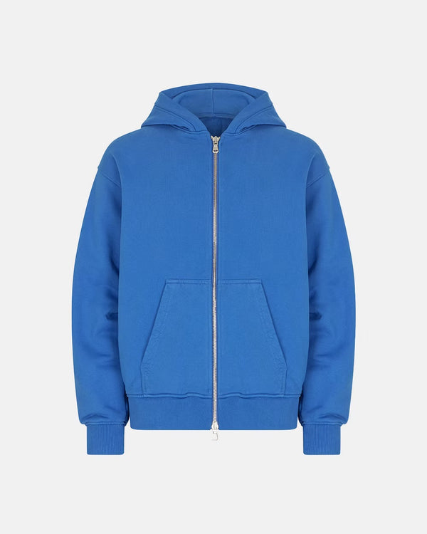 600GSM Organic Cotton Hoodie (Zip) - Cobalt Blue