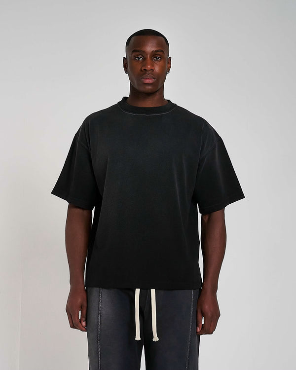 300GSM Organic Cotton T-Shirt - Black (Faded)