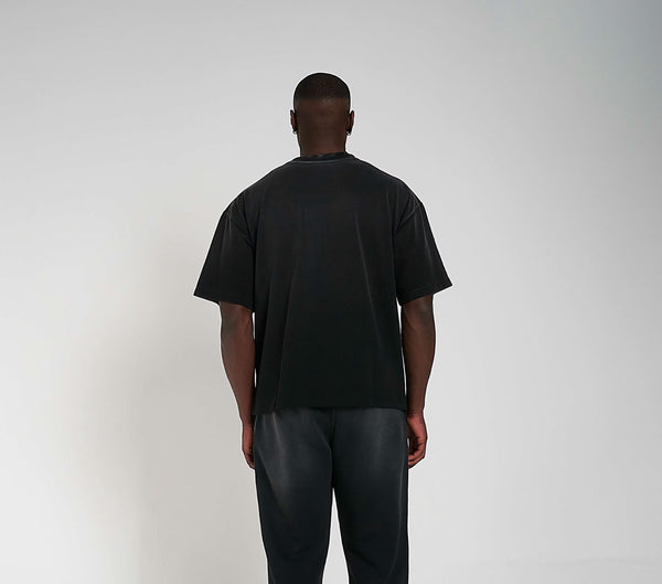 300GSM Organic Cotton T-Shirt - Black (Faded)