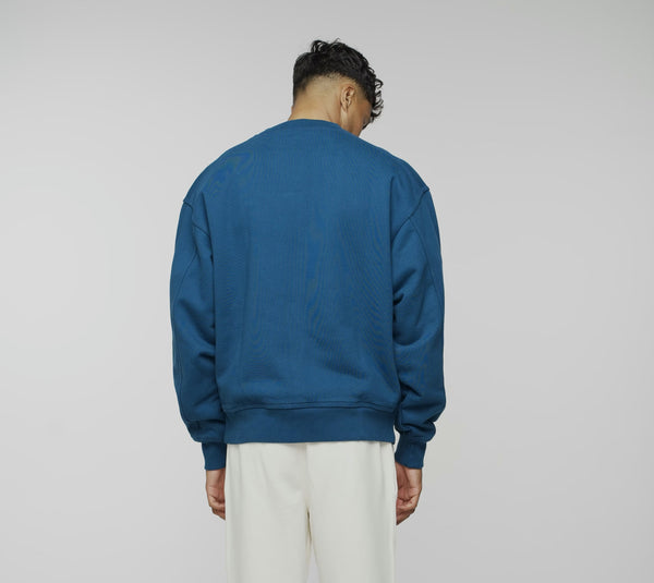 550GSM Heavyweight Cotton Sweatshirt - Petrol Blue