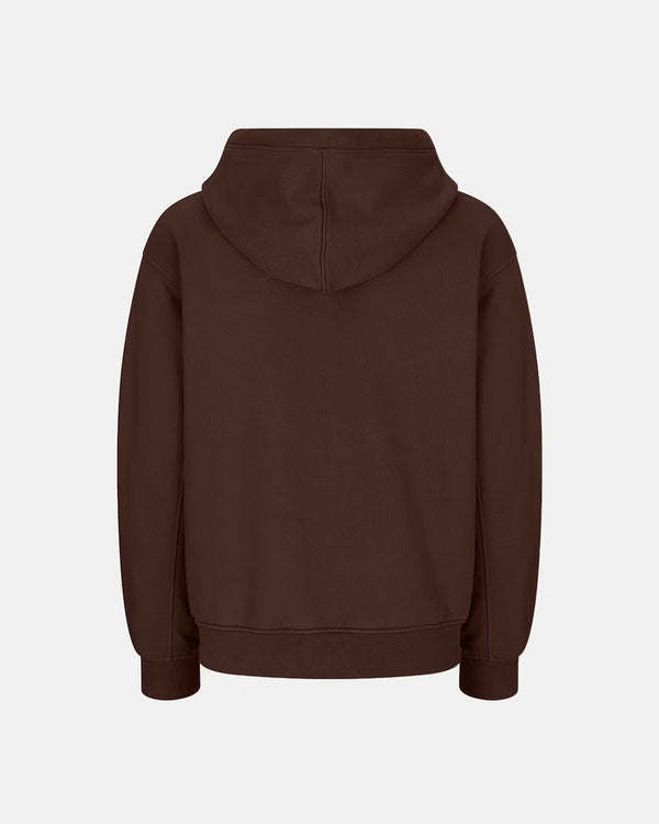 600GSM Organic Cotton Hoodie (Zip) - Brown
