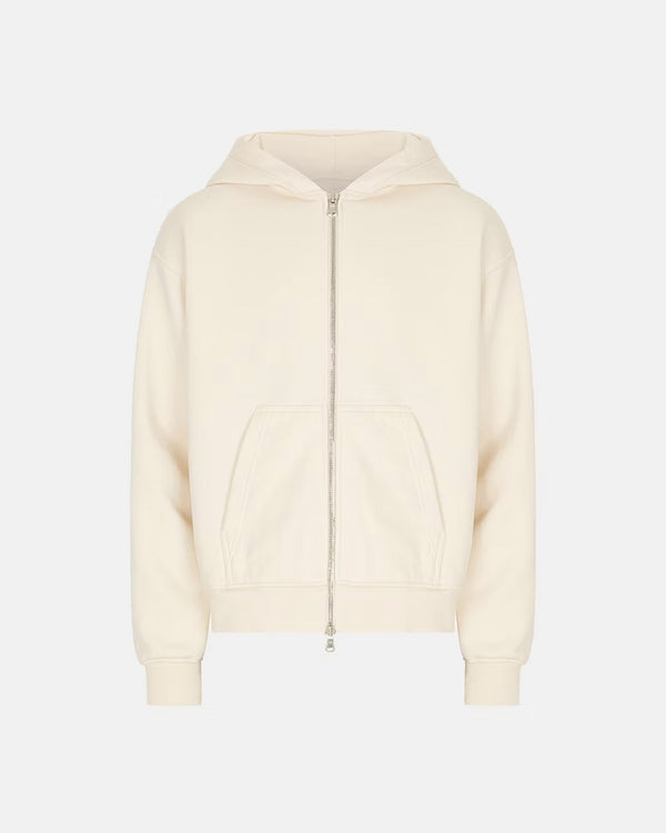 600GSM Organic Cotton Hoodie (Zip) - Ecru